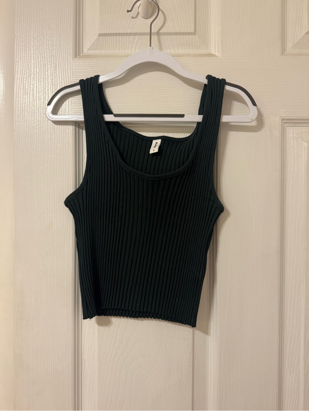 KOTN Ribbed Scoop Tank Top - Black